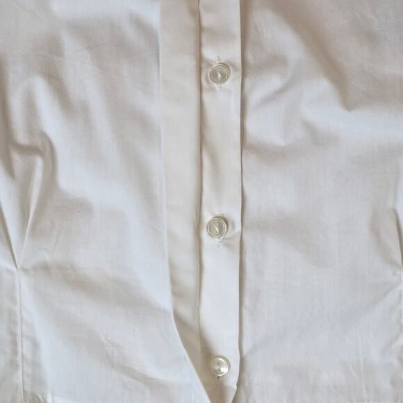 ZARA Padded Should Crop Button-up Sleeveless Top Sz Small - Picture 6 of 8